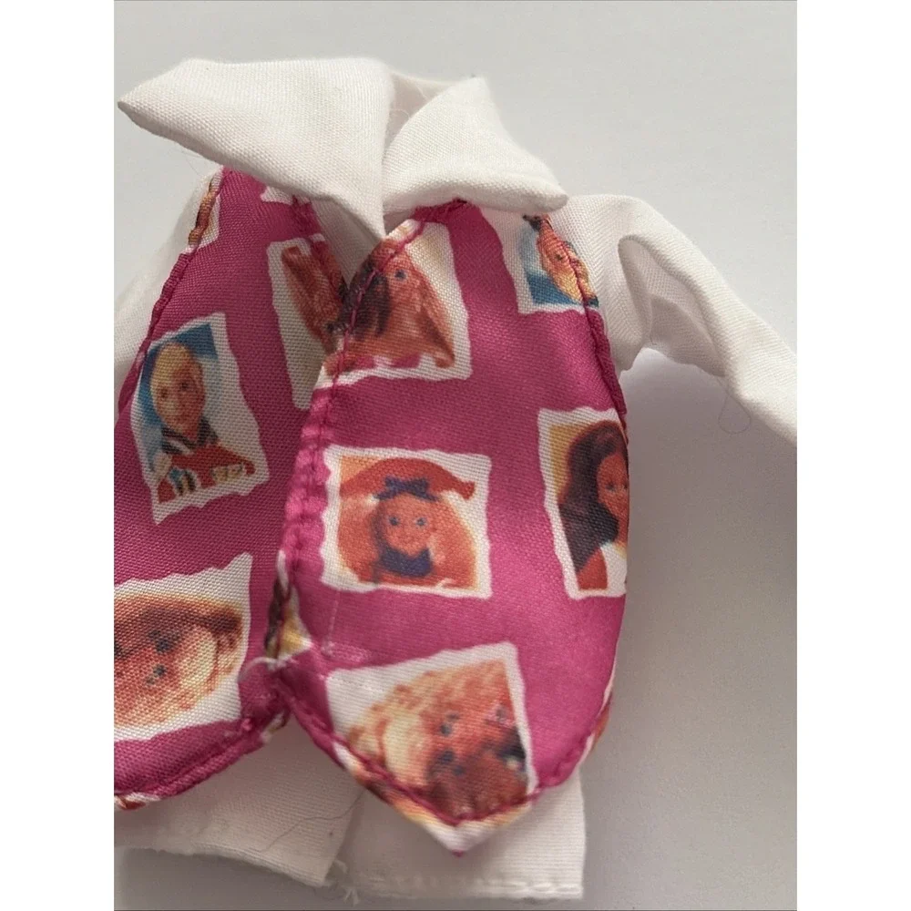 BARBIE SKIPPER TOP SHIRT PHONE FUN 1995‎ SKIPPER WHITE & PINK DOLL CLOTHES